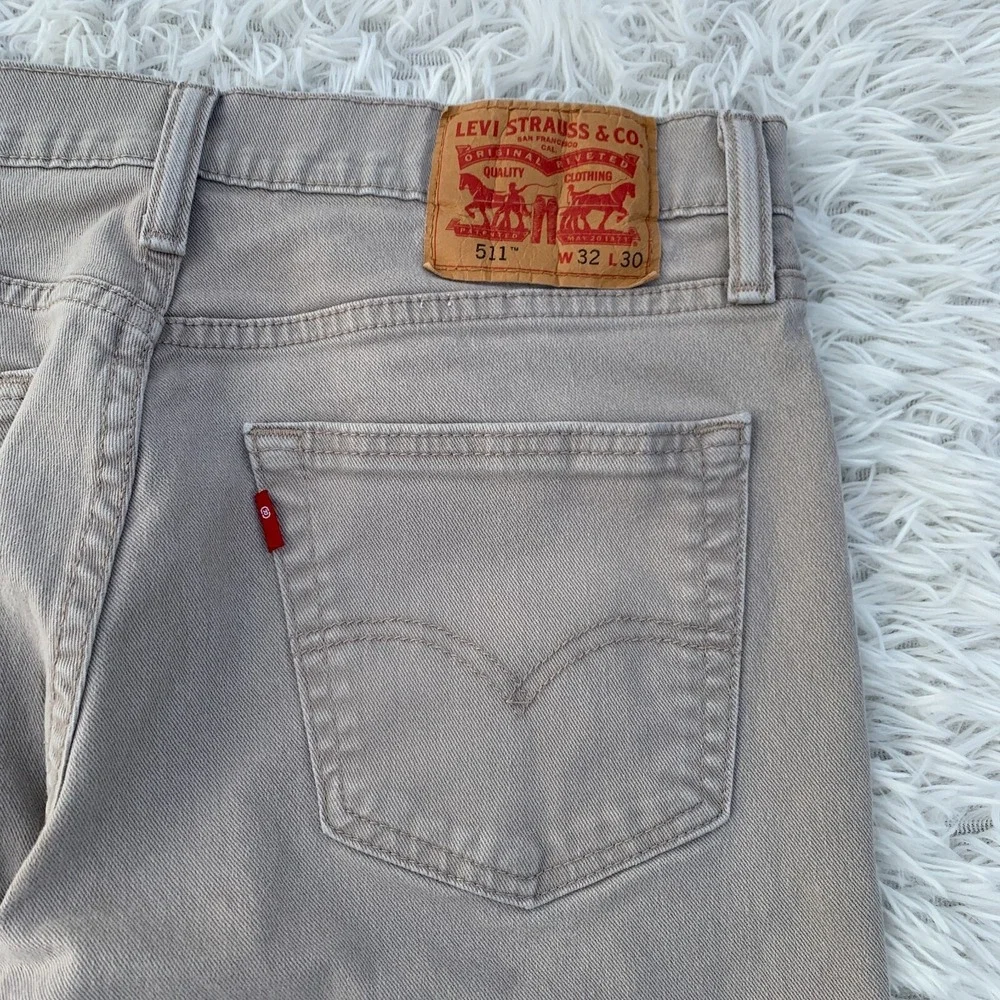Levis Jeans Mens 31x28 Beige 511‎ Skinny American Denim Skater Punk Tag 32x30
